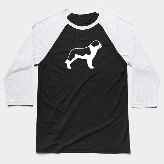 Saint Bernard | Chalkboard Style Dog Drawing Baseball T-Shirt by Coffee Squirrel